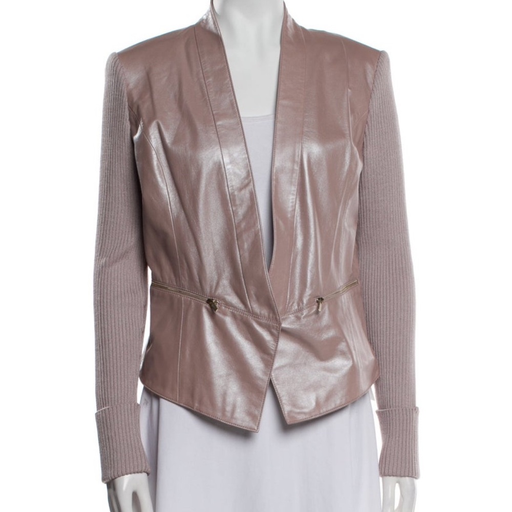 St. John leather and silk jacket size 8 (medium)